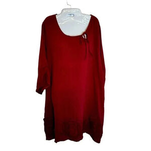 New Paisley Vine Sheath Dress Side Key Hole Scoop Neck Floral Applique Hem SZ1XL